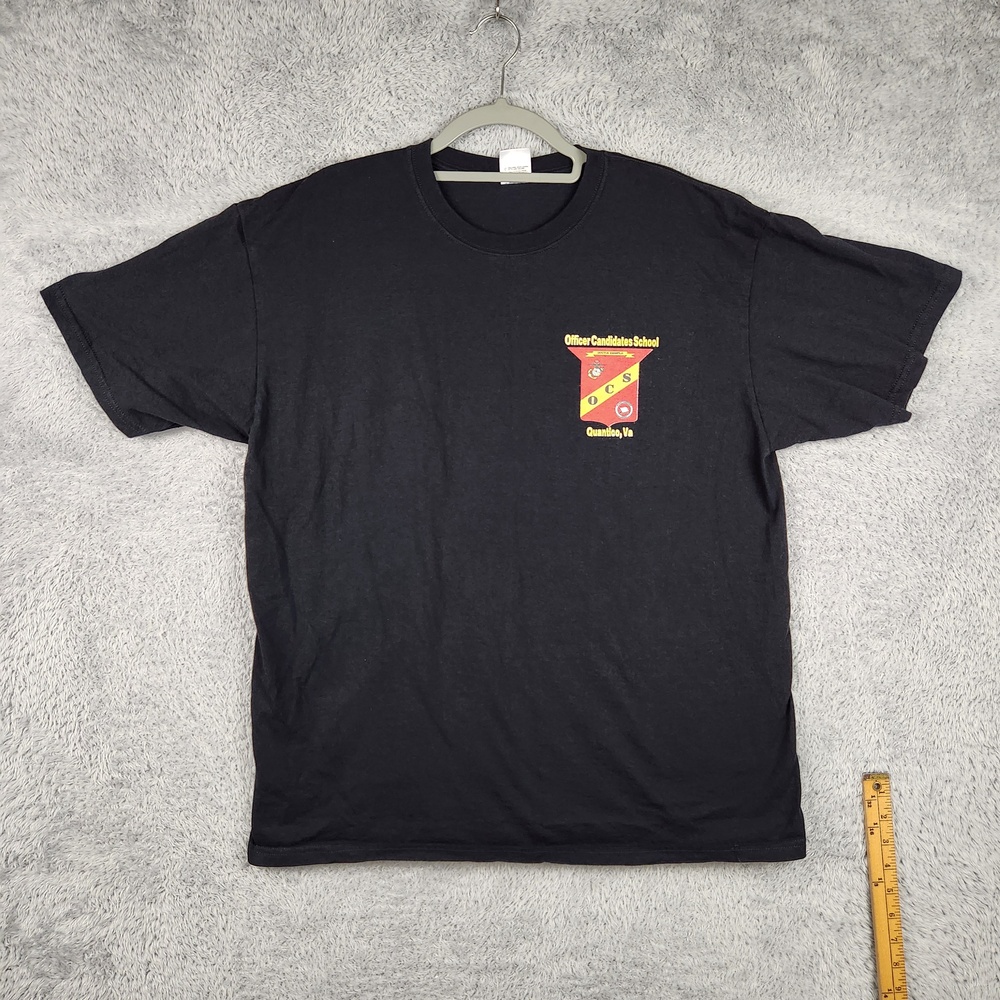 Vintage Marine Corps Shirt Mens XL Black Officer Candidate School Quantico VA